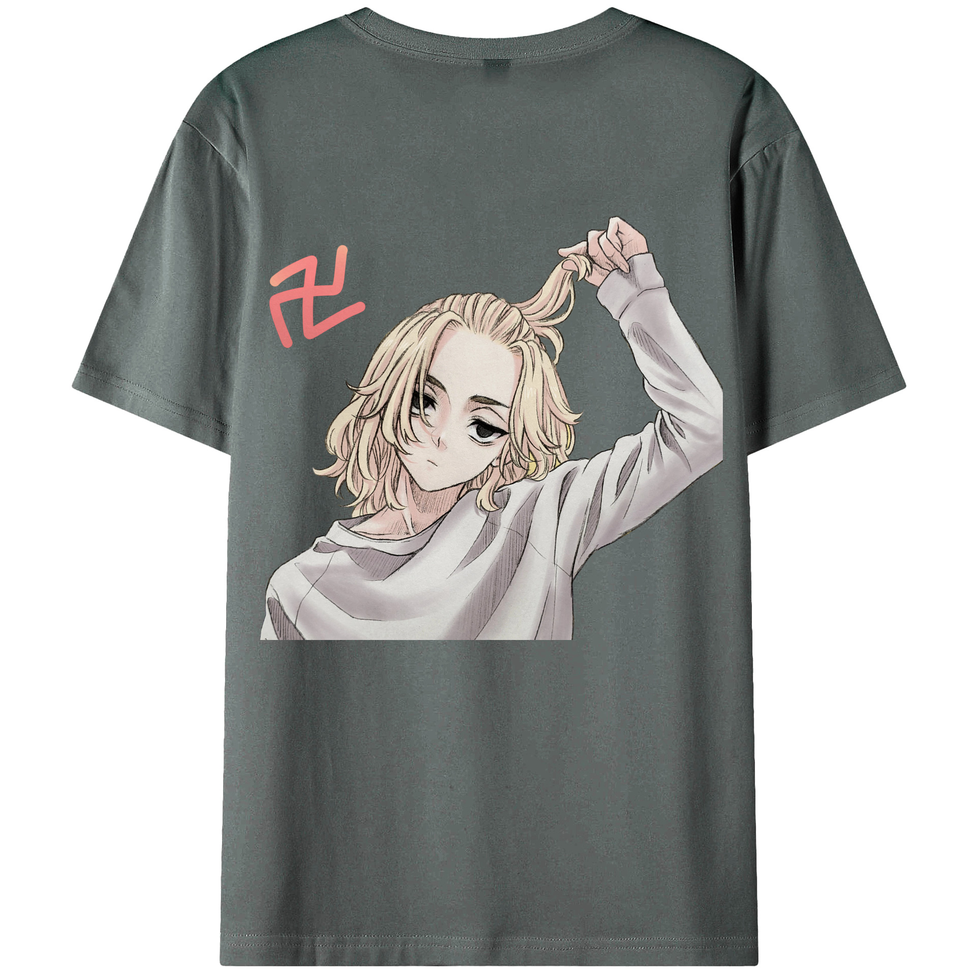 （画像用） 東京リベンジャーズ Tokyo Revengers 綿100％ メンズ半袖Tシャツ（バックプリント） 通気性